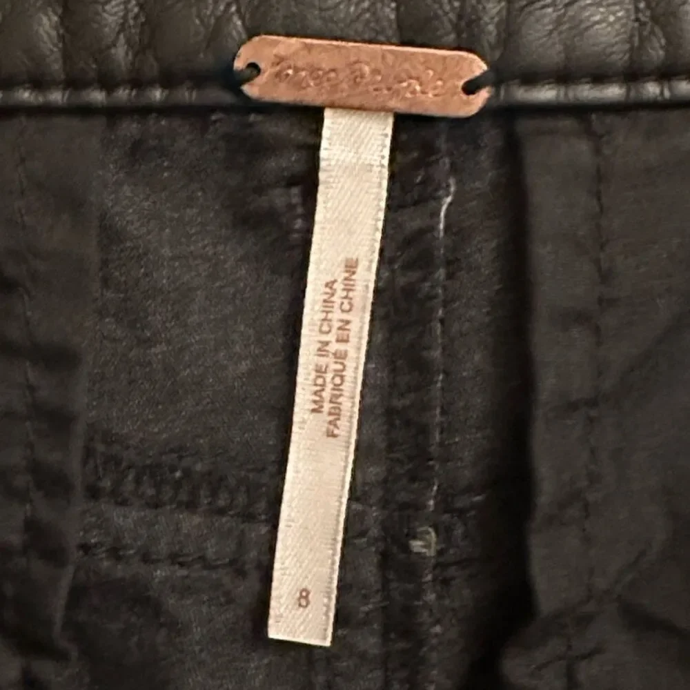 New Free People Women's US Size 8 Faux Leather Biker Skinny Ankle Pants NWT